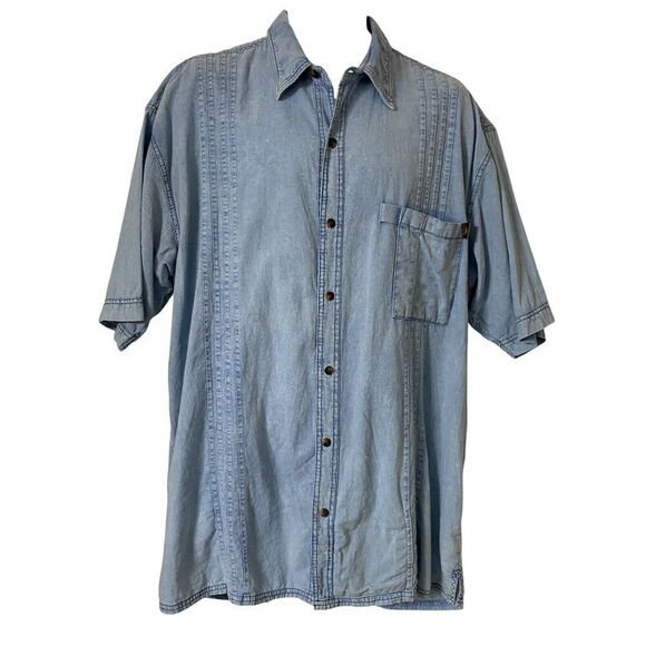 Scully Shirt Mens Extra Large XL Blue Chambray Relaxed Distressed Farthest Point - Picture 1 of 6